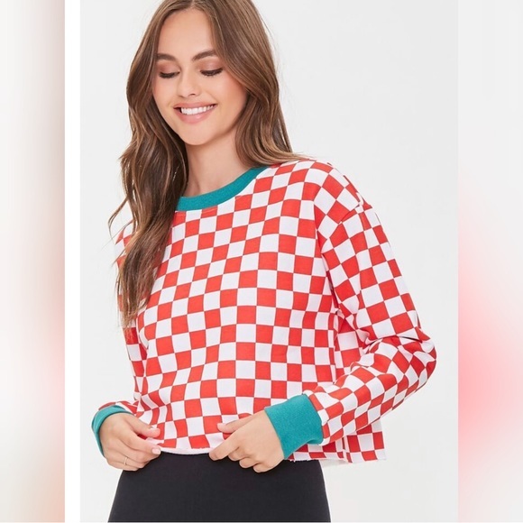 Checkered Print Fleece‎ Pullover - Picture 2 of 5